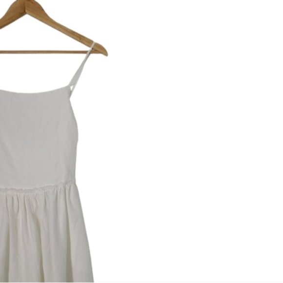 Aritzia Wilfred Hymne Linen Lyocell Criss Cross Back Midi Dress Womens Sz 10 - Picture 8 of 16